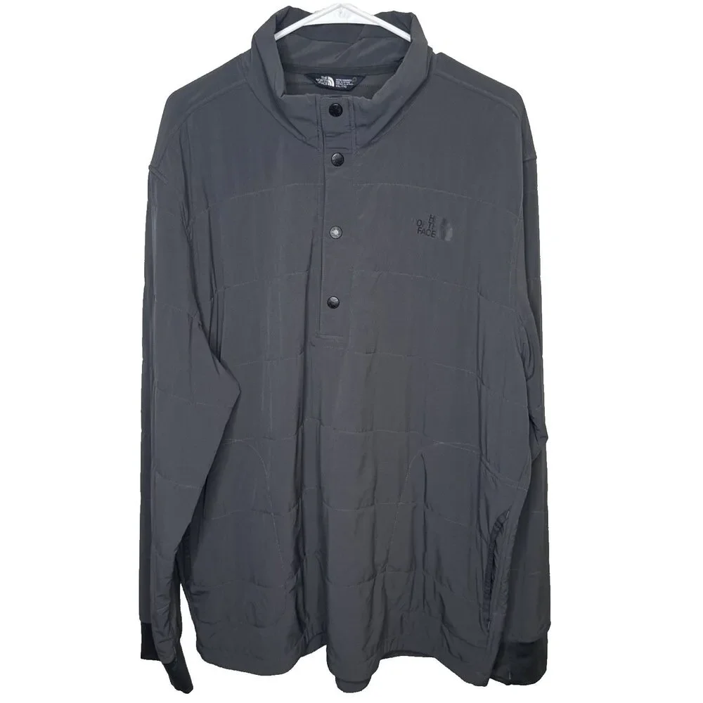 The North Face Mountain Sweatshirt Pullover Mens 2XL 1/4 Snap Neck Quilted Gray